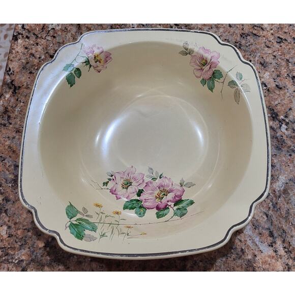 Vintage Homer Laughlin Briar Rose Round Serving Bowl 8", Undamaged, Rare - Picture 1 of 16